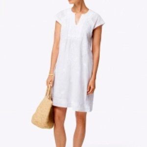 Roller Rabbit White Short Sleeve Dress Embroidered Large